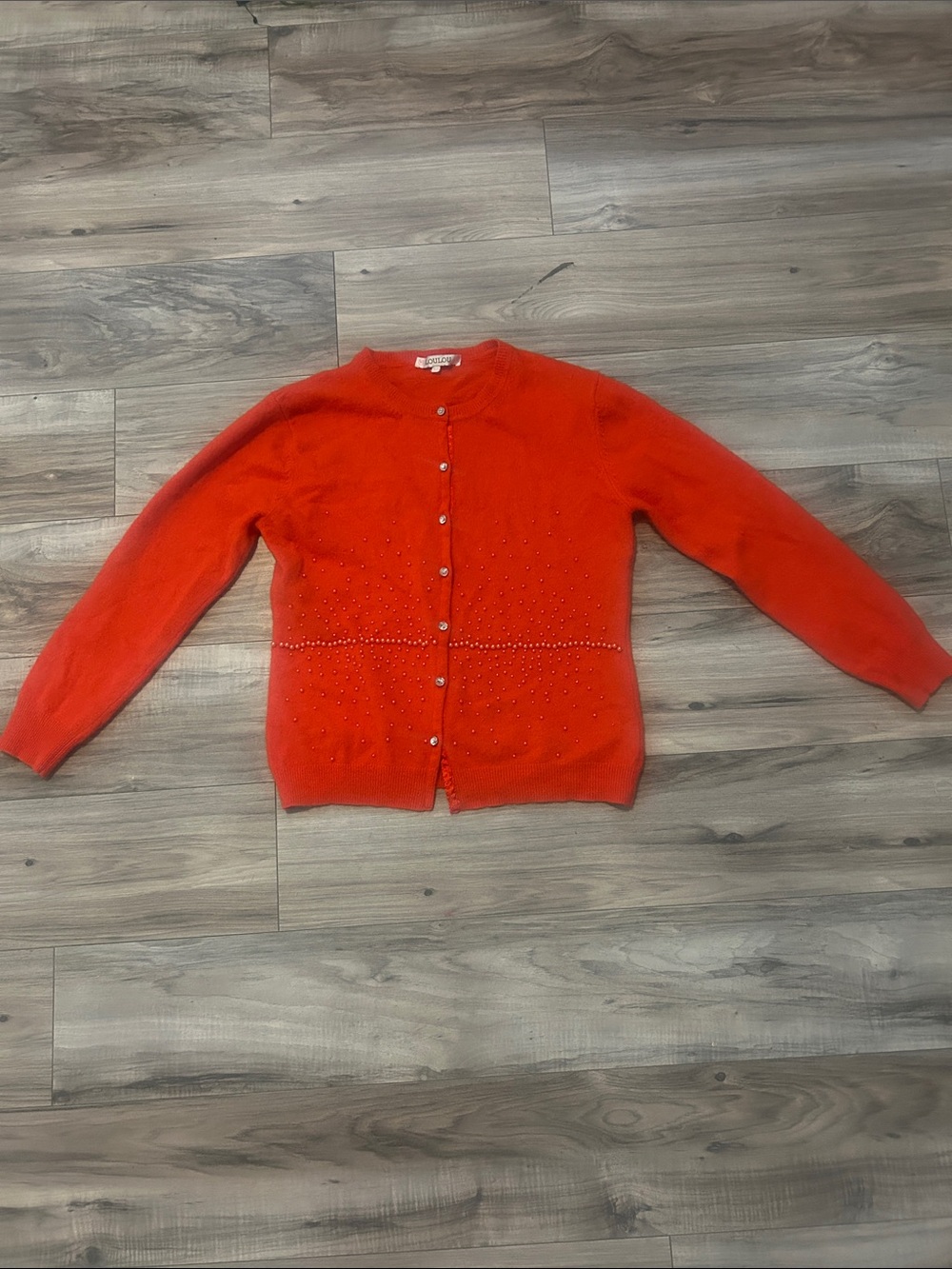 Classic burnt orange Button-Front Women's Sweater Cardigan size M